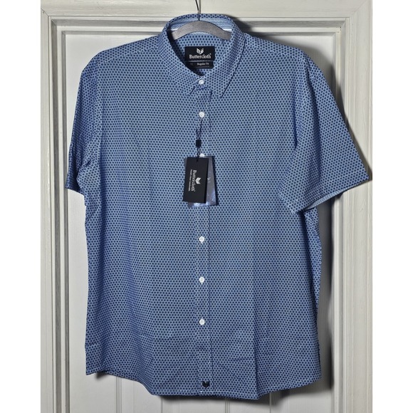 Other - NEW Butter Cloth Icy Cotton Polo Shirt X-Large Blue Short Sleeve Golf Cosmic Sky